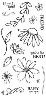 Fiskars Clear Stamps - 4x8 - Petals from Scratch