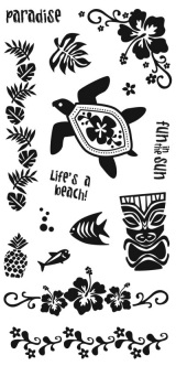 Fiskars Clear Stamps - 4x8 - Island Fun