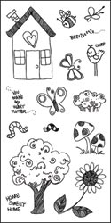 Fiskars Simple Stick Cling Rubber Stamps 4"X8" Sheet - Outdoor Fun