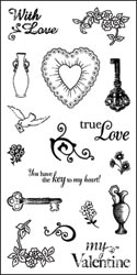 Fiskars Simple Stick Cling Rubber Stamps 4"X8" Sheet - True Love