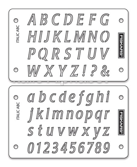 Fiskars Mini ShapeBoss Stencil Set Italic Alphabet