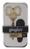 Gingher Embroidery Scissors 3.5" Epaulette, Gold Handle