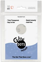 Glue Dots Sheet - Vellum Transparent 3x4 10 pc