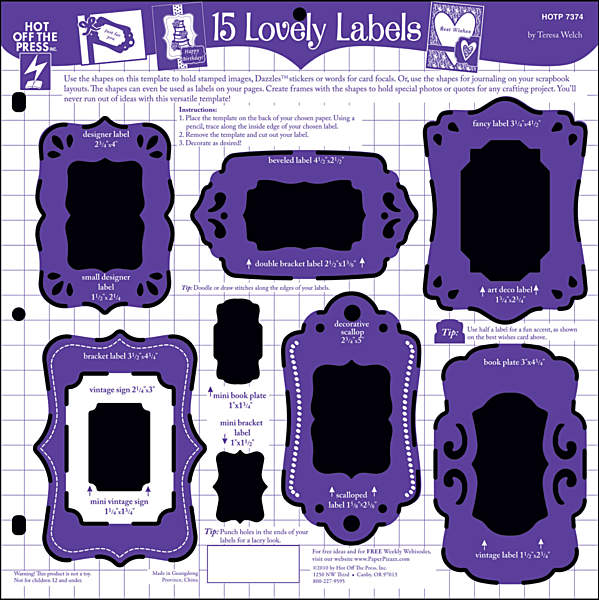 HOTP Template - 12x12 - 15 Lovely Labels