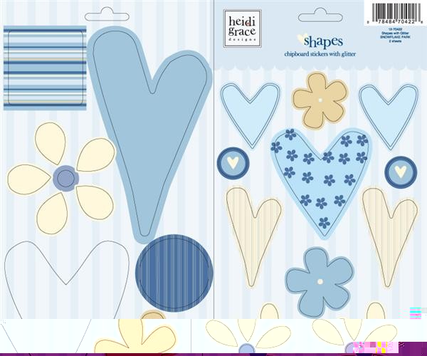 Heidi Grace Designs - Snowflake Park - Flocked Chipboard Shapes