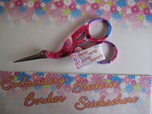 Hemline Stork Scissors - Pink Floral