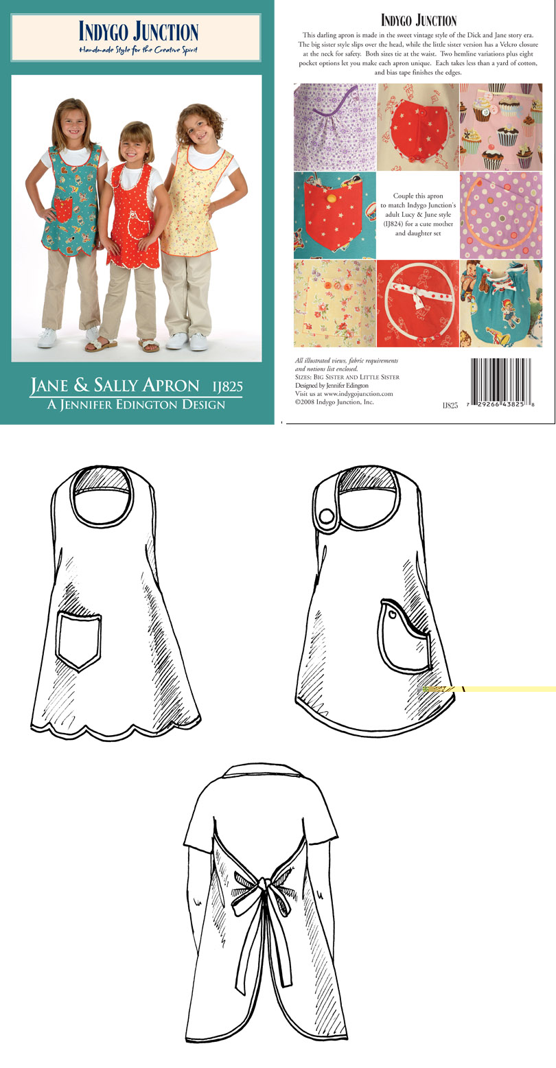 Indygo Junction Pattern - Jane & Sally Apron (Child Size)