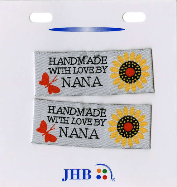 JHB Sweetheart Labels 2 pc Handmade with Love by Nana