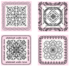 Just-Rite Stampers - Appliqu Decorative Border & Center Set 2" Square