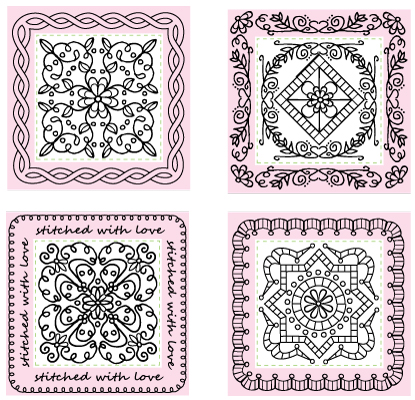 Just-Rite Stampers - Appliqu Decorative Border & Center Set 2" Square