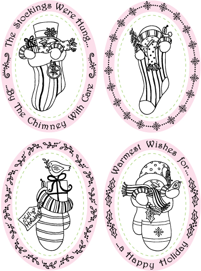 Just-Rite Stamper - Warmest Wishes Borders & Centers Interlocking - Oval