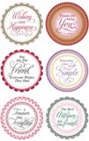 Just Rite Stampers - Do it Yourself Borders & Centers - Old Friends Interlocking 2" Round