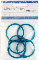 Colored Album Rings Split Metal 1.38" (3.5cm) 5/Pkg - Teal