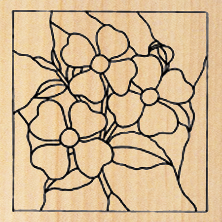 Kandi Corp Rubber Stamp - Stained Glass Floral Tile