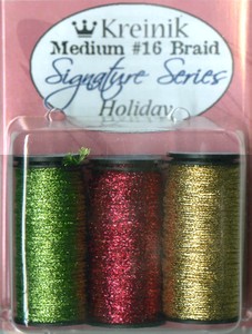 Kreinik Number 16 Metallic Braid 3pc Holiday