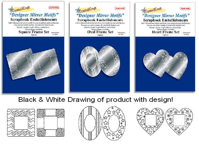 Krystal Kraft "Designer Mirror Motifs" Scrapbook Embellishments