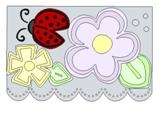 Lasting Impressions Brass Stencil - Flowers & Ladybug