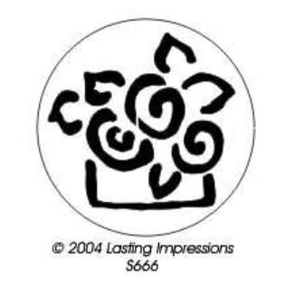 Lasting Impressions Brass Stencil - Flower (Round)