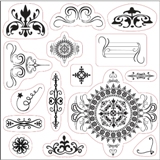 Lil Davis Designs - 8x8 Acrylic Stamps - Crillon Adornments