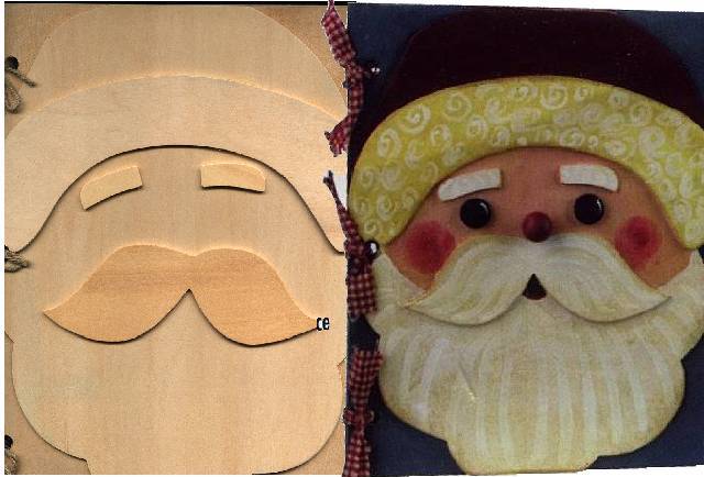 Crafty Productions Unfinished Wood Memory Book - Santa Face