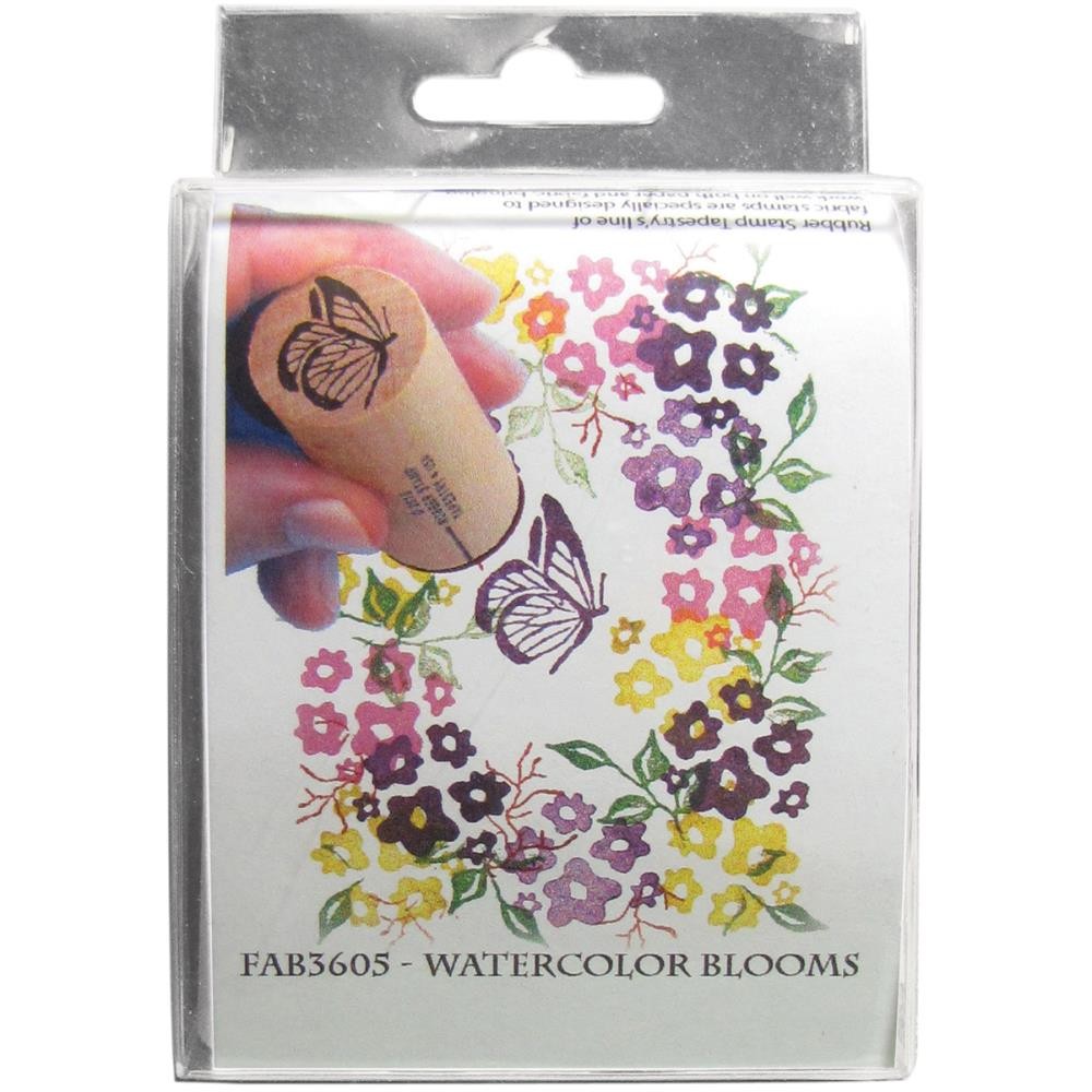 Rubber Stamp Tapestry Fabric Stamp Set - Watercolor Blooms