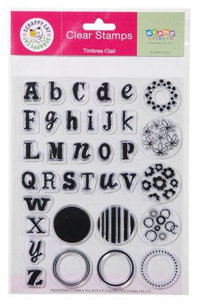 Scrappy Cat Clear Stamps - Monogram-O-Rama Set