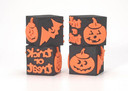 Scrappy Cat Foam Stamp Cube - Trick or Treat