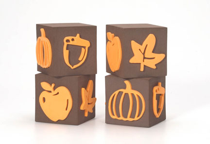 Scrappy Cat Foam Stamp Cube - Fall Frenzy