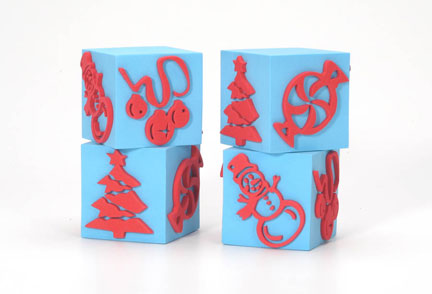 Scrappy Cat Foam Stamp Cube - Christmas Cheer