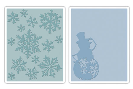 Sizzix - Texture Fades Embossing Folders - Tim Holtz - Snow Fluries & Snowman