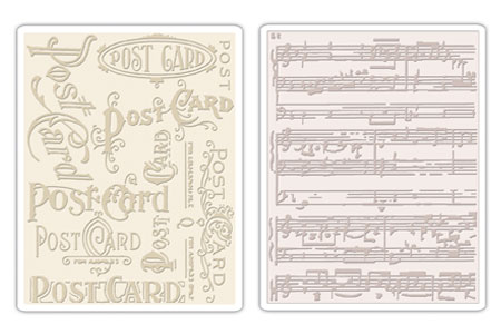 Sizzix - Texture Fades Embossing Folders - Tim Holtz - Postcard & Sheet Music