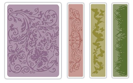 Sizzix - Texture Fades Embossing Folders - Tim Holtz - Springtime Background & Borders Set