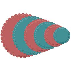 Spellbinders Die - Nestabilities, Petite Scalloped Circle, Large (6 dies)