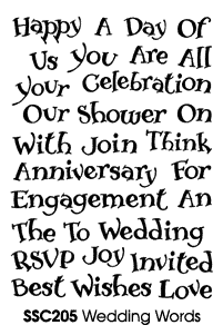 Stampendous Perfectly Clear Stamps Wedding Words