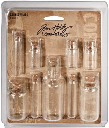 Tim Holtz Idea-Ology Corked Glass Vials 9/Pkg