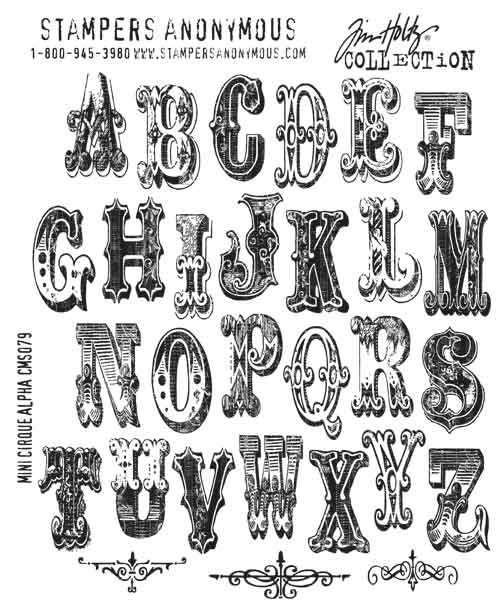 Tim Holtz Stamps - Mini Cirque Alphabet