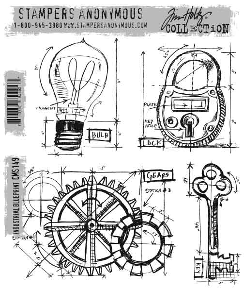 Tim Holtz Stamps - Industrial Blueprint