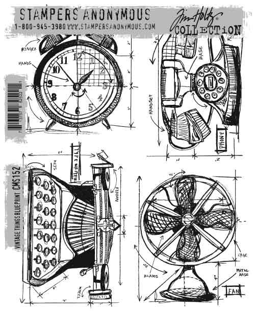 Tim Holtz Stamps - Vintage Things Blueprint