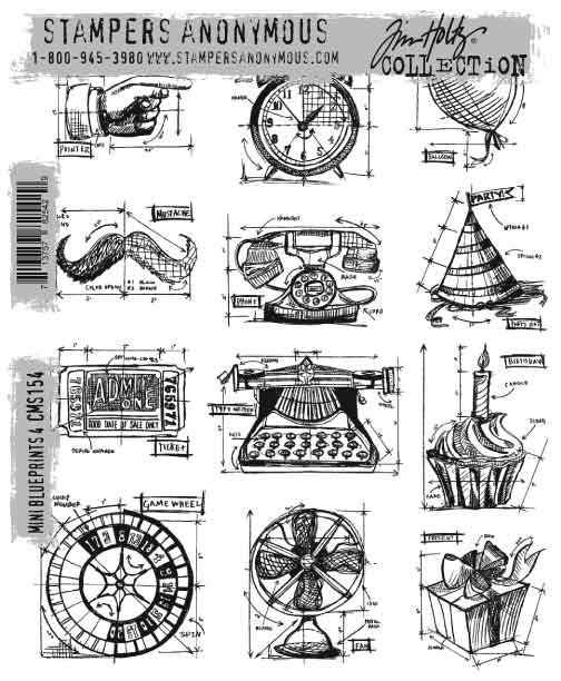 Tim Holtz Stamps - Birthday Blueprint