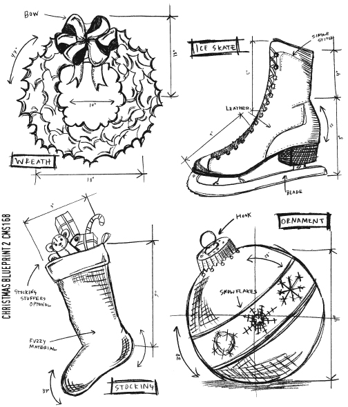 Tim Holtz Stamps - Christmas Blueprint 2