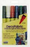 Marvy Uchida DecoFabric Markers 3mm 6/Pkg - Primary