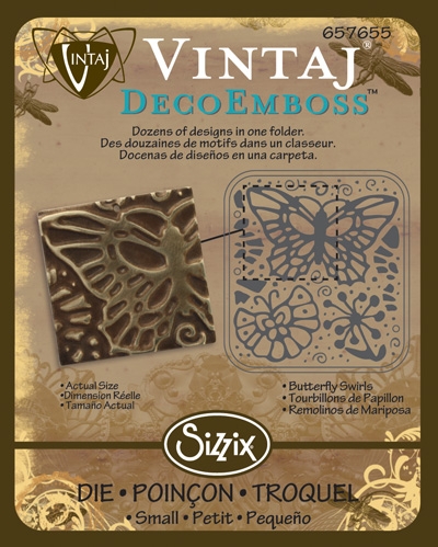 Vintaj Sizzix DecoEmboss Die - Butterfly Swirls