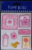 Westrim Paper Bliss epoxy Stickers Baby Girl