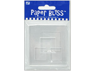 Westrim Paper Bliss Acrylic Embellishment Clear Expressions Frames Small Square 3/pk