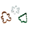 Wilton 3 Pc Christmas Metal Colored Cutter Set, Tree, Snowflake & Gingerbread Boy